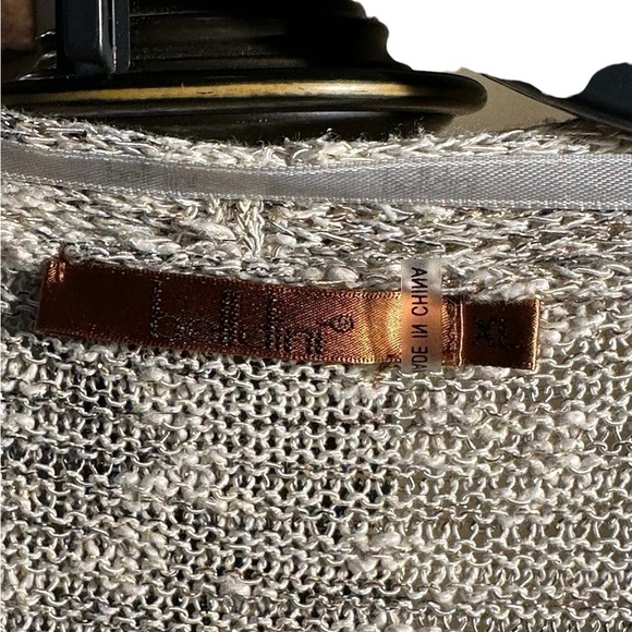 Bellini Tweed Sand Color Cardigan for Women.  Draped Style - XL - Picture 4 of 4